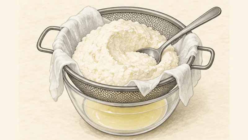 Cannoli Siciliani, step 1: Drain the ricotta.