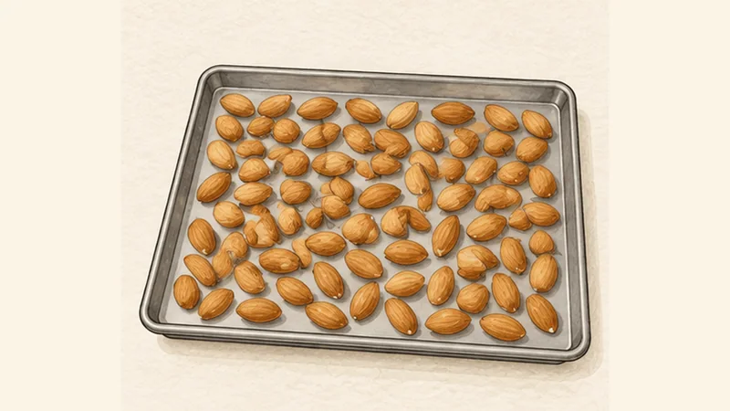Tuscan Cantucci, step 1: Toast the almonds.