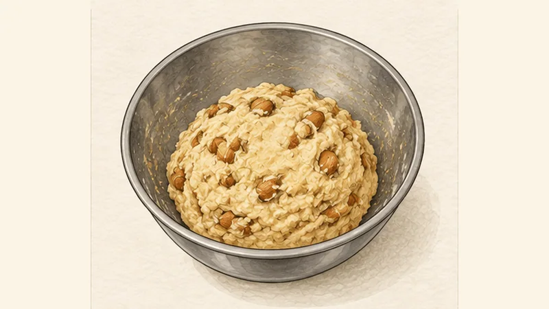 Tuscan Cantucci, step 2: Mix the dough.