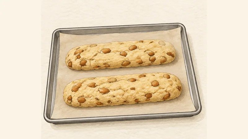 Tuscan Cantucci, step 3: Shape two logs.