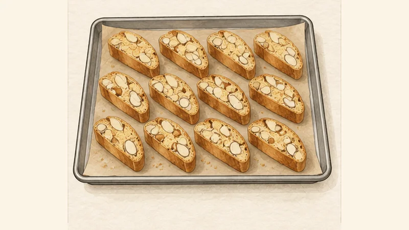 Tuscan Cantucci, step 5: Slice on the diagonal.