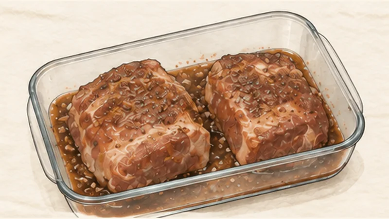Cao Lầu — Hội An Pork Noodles, step 1: Marinate the pork.