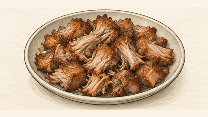 Carnitas, step 9: Break into serving pieces.
