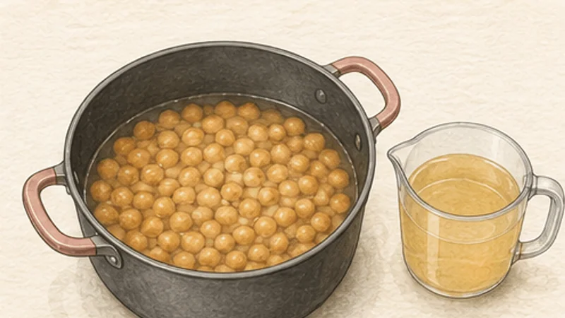 Chana Masala, step 2: Pressure-cook until creamy.