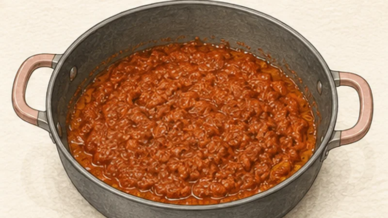 Chana Masala, step 4: Cook down the tomato masala.