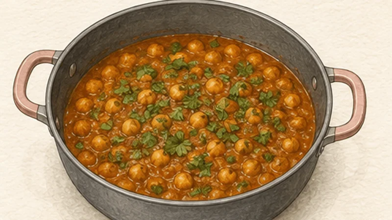 Chana Masala, step 7: Rest before garnishing.