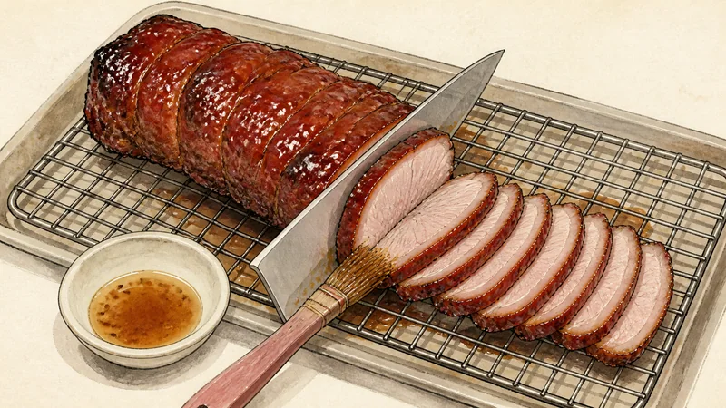 Cantonese char siu (barbecue pork), step 7: Rest and slice.