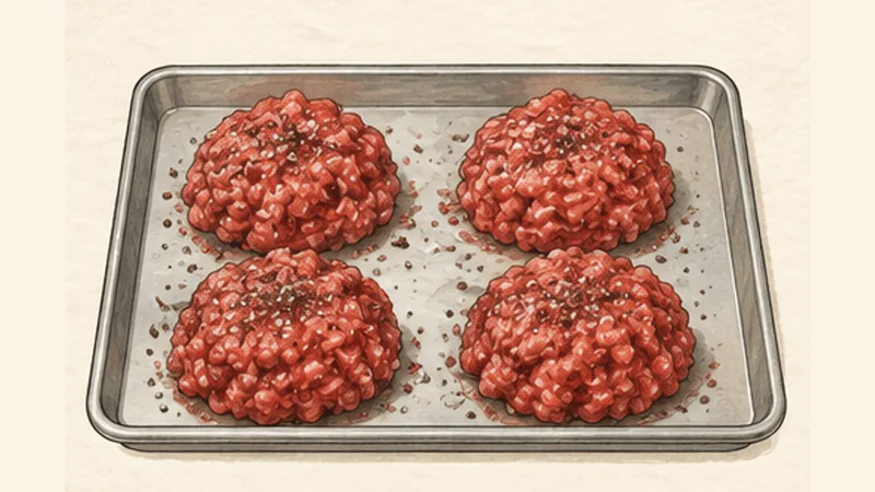 Classic Cheeseburger, step 2: Portion the beef loosely.