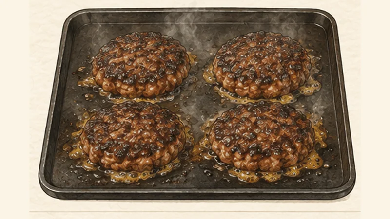 Classic Cheeseburger, step 4: Sear the first side.