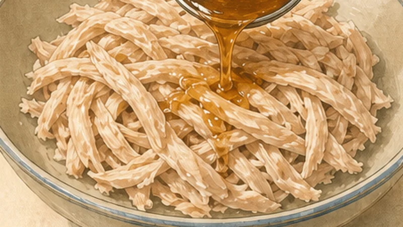 Chiayi Turkey Rice, step 5: Warm without drying.