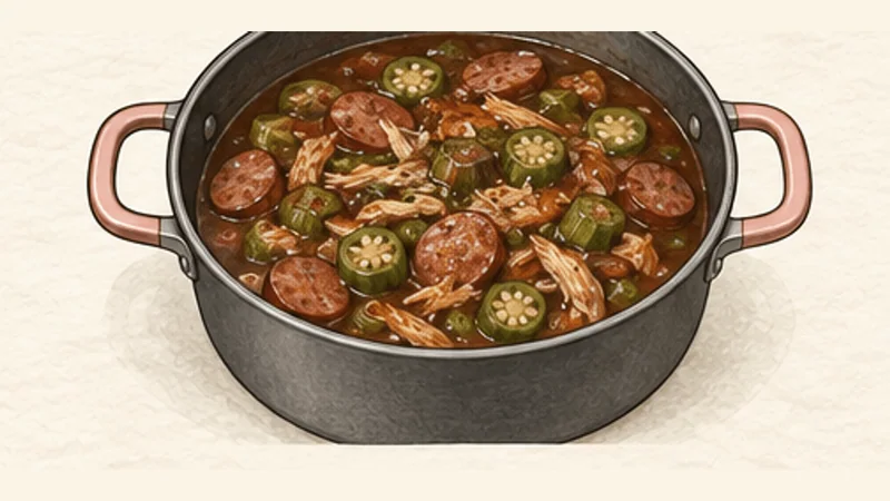 Chicken and Sausage Gumbo, step 10: Add sausage and okra.