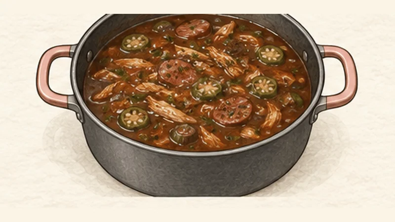 Chicken and Sausage Gumbo, step 11: Rest and adjust seasoning.