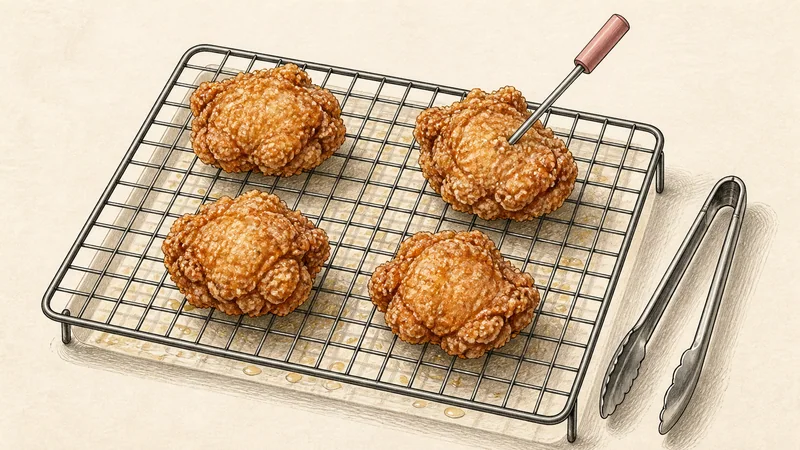 Chicken karaage, step 7: Drain without softening.