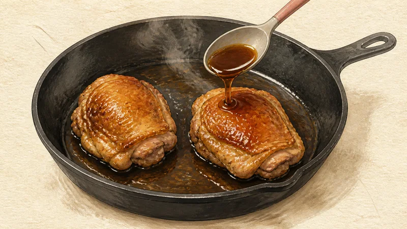 Chicken teriyaki, step 6: Glaze the chicken.