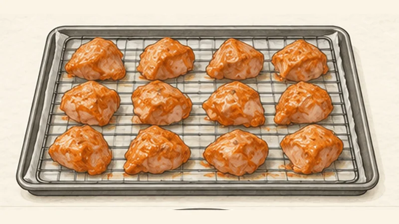 Chicken Tikka Masala, step 2: Arrange for high-heat roasting.