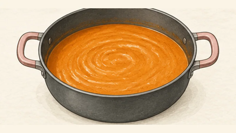 Chicken Tikka Masala, step 8: Add cream gently.