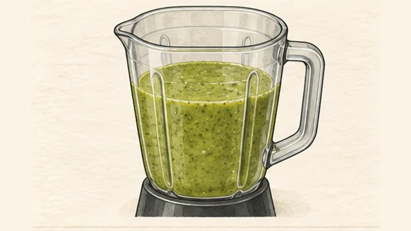 Chilaquiles Verdes, step 4: Blend the green salsa.