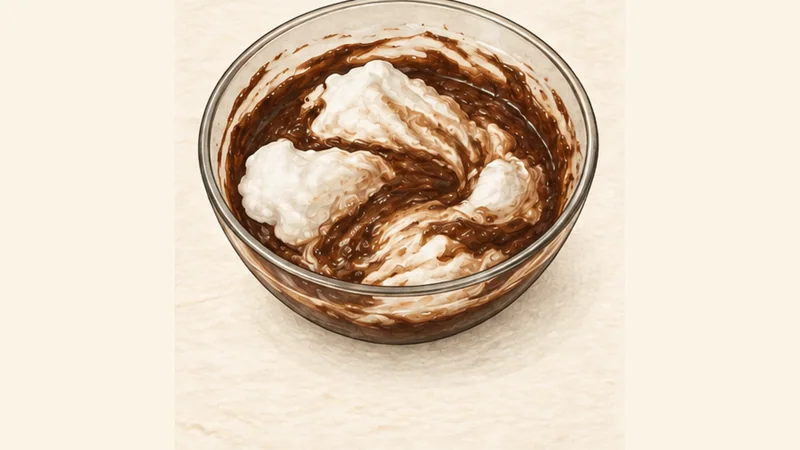 French Chocolate Mousse, step 4: Lighten the chocolate.
