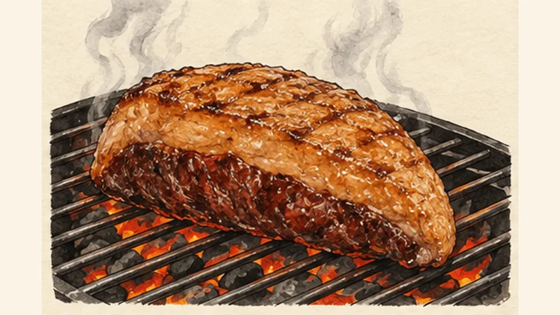 Churrasco de Picanha, step 2: Render the fat cap.