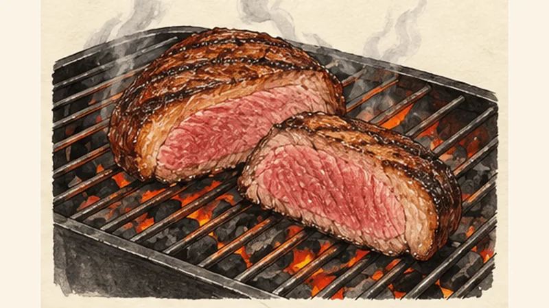 Churrasco de Picanha, step 3: Grill the meat.