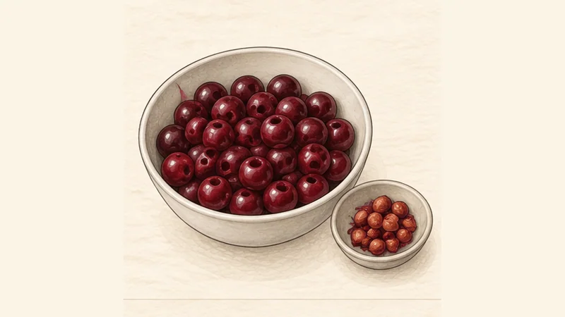 Cherry Clafoutis, step 1: Prepare the cherries.