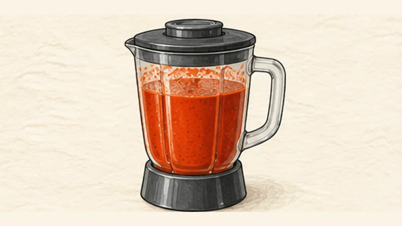 Cochinita Pibil, step 1: Blend the achiote marinade.
