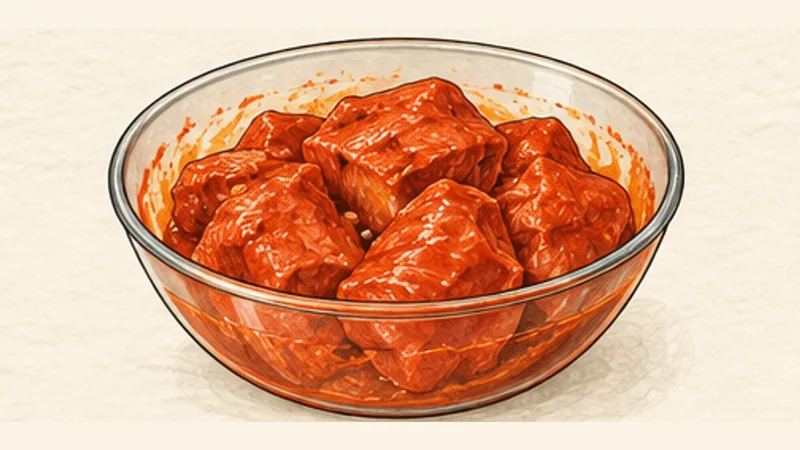 Cochinita Pibil, step 2: Marinate the pork.