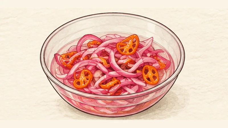 Cochinita Pibil, step 3: Quick-pickle the onion.
