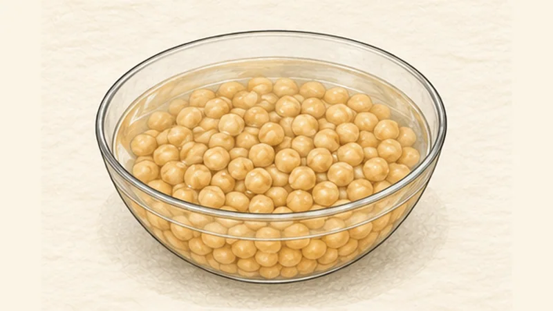 Cocido Madrileño, step 1: Soak the chickpeas overnight.