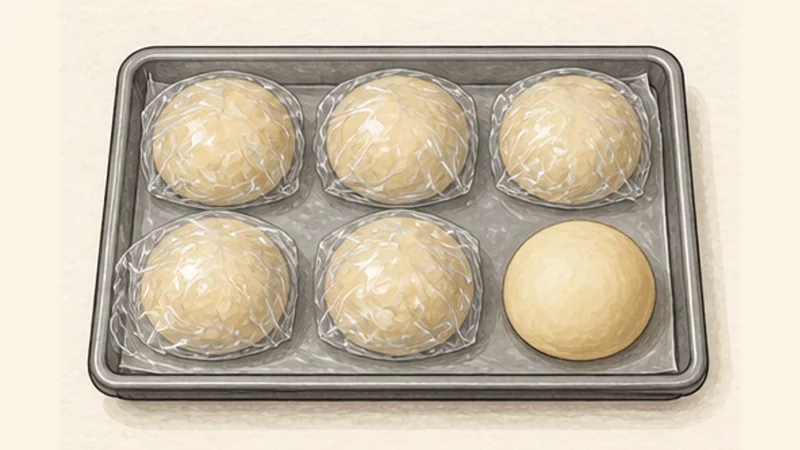 Cornish Pasty, step 2: Rest and divide the dough.