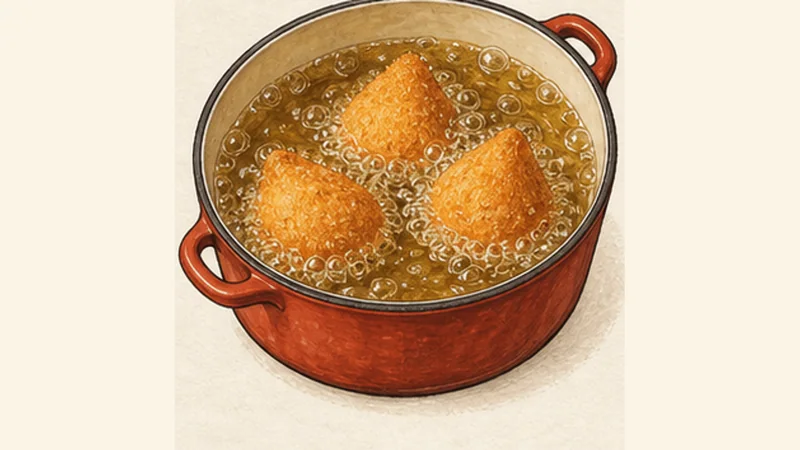 Coxinha de Frango, step 9: Fry until golden.
