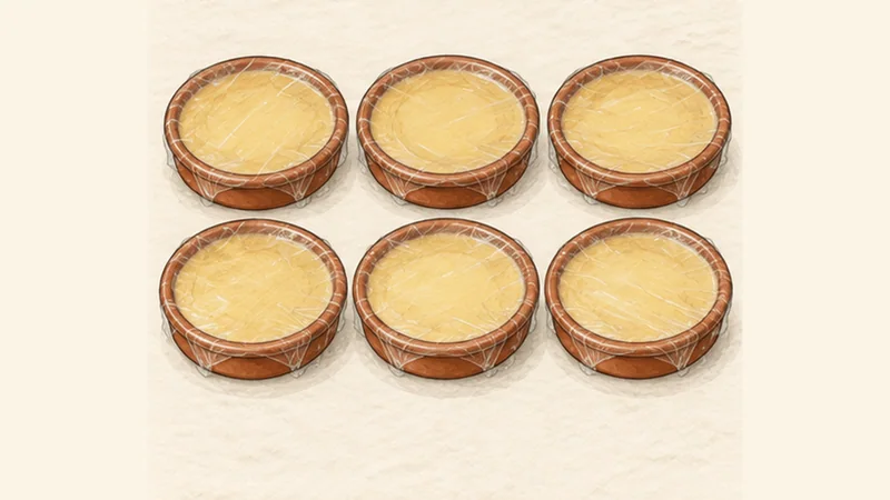 Crema Catalana, step 4: Portion and chill until fully set.