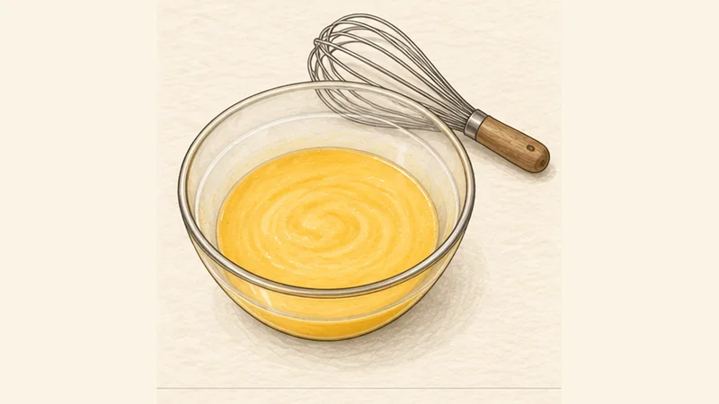 Crème Brûlée, step 2: Mix yolks and sugar.