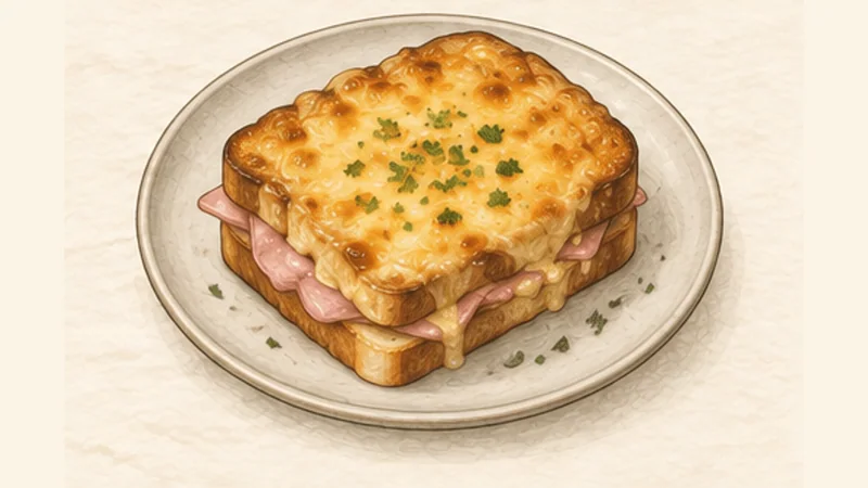 Croque Monsieur, step 7: Gratinate and serve.