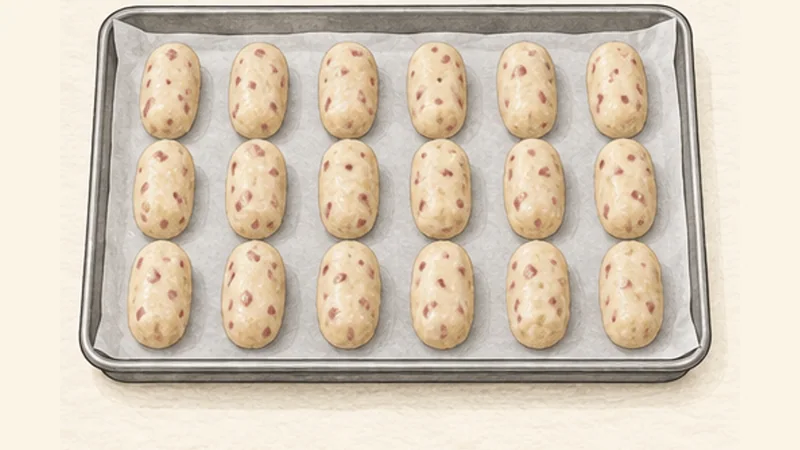 Croquetas de Jamón, step 6: Portion and shape.