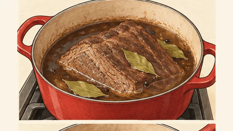 Cuban Ropa Vieja, step 1: Braise the beef.