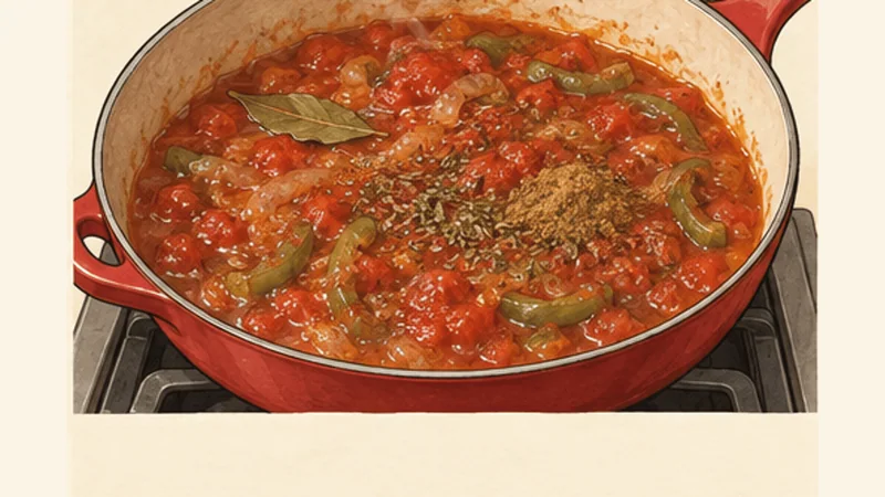 Cuban Ropa Vieja, step 4: Build the tomato sauce.