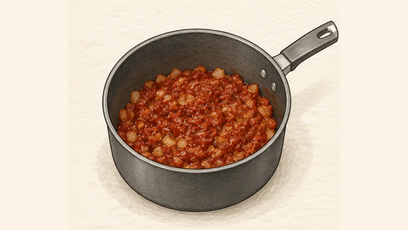 Currywurst, step 2: Bloom the curry base.