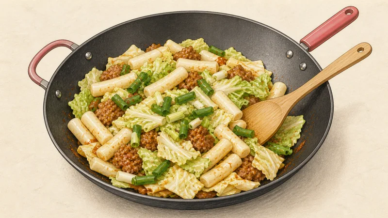 Dakgalbi, step 6: Steam the cabbage and rice cakes.