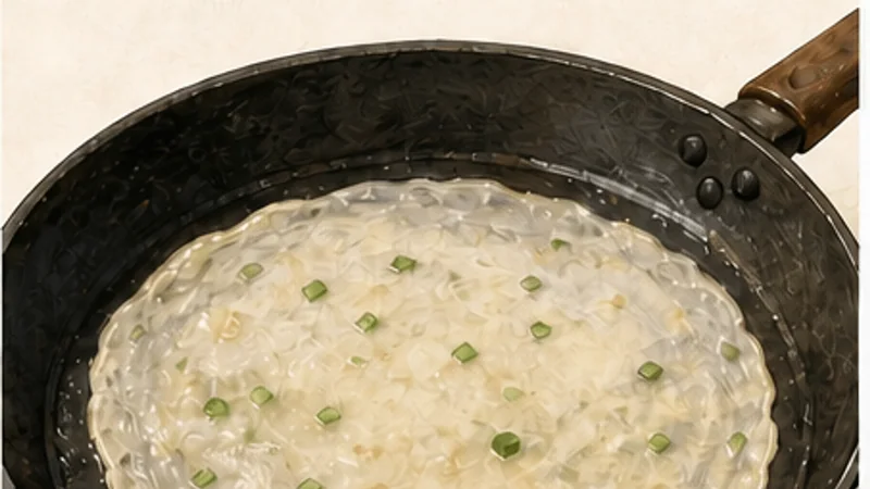 Taiwanese Dan Bing, step 2: Cook one thin crepe.