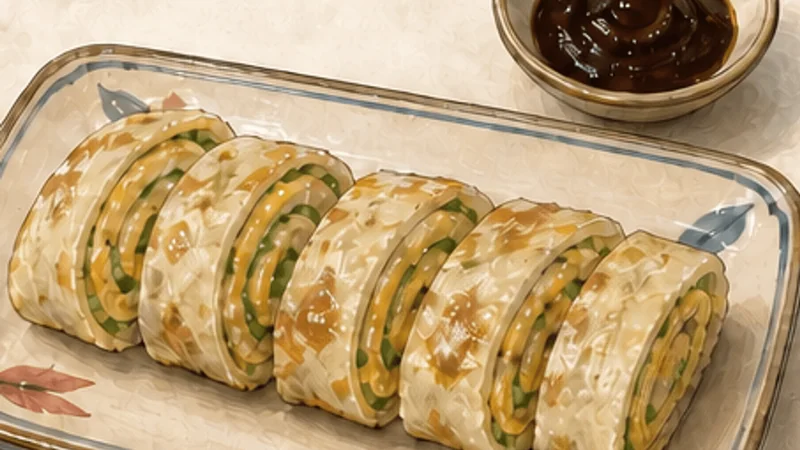 Taiwanese Dan Bing, step 6: Slice and repeat.