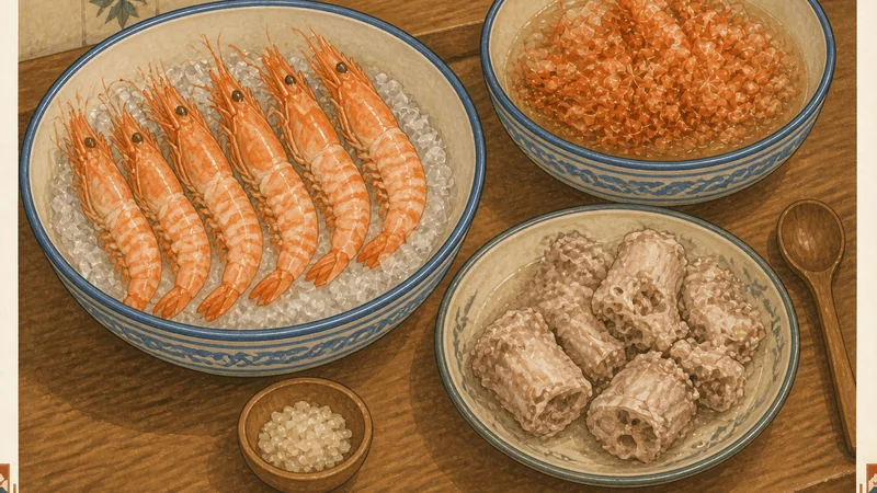Tainan Danzai Noodles, step 1: Peel and reserve the shrimp.