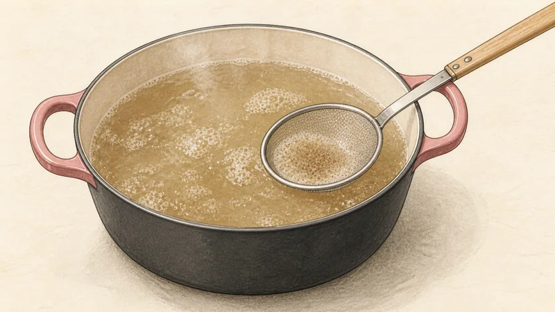 Doenjang jjigae, step 1: Bring the stock to a simmer.