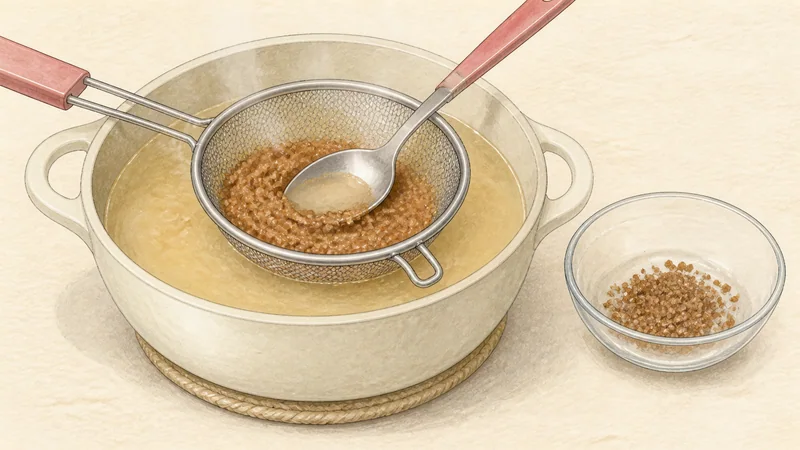 Doenjang jjigae, step 2: Dissolve the doenjang.