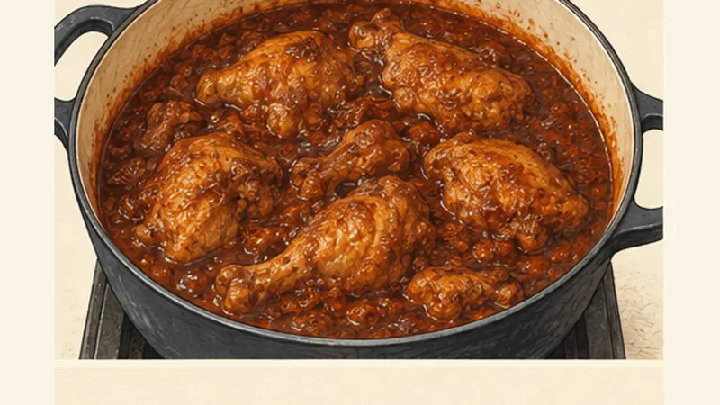 Ethiopian Doro Wat Chicken Stew, step 4: Simmer chicken until tender.