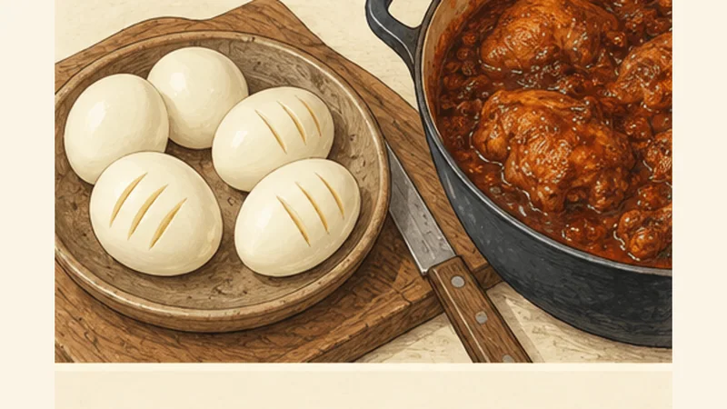 Ethiopian Doro Wat Chicken Stew, step 5: Hard-cook the eggs.
