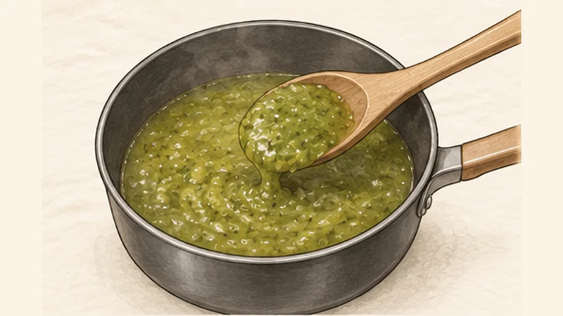 Enchiladas Verdes, step 3: Cook the green salsa.