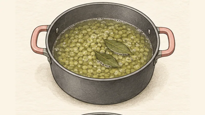 German Erbsensuppe, step 3: Start the pea simmer.