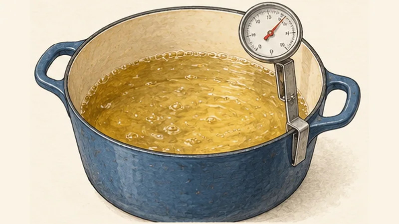 Levantine Chickpea Falafel, step 5: Heat the frying oil.