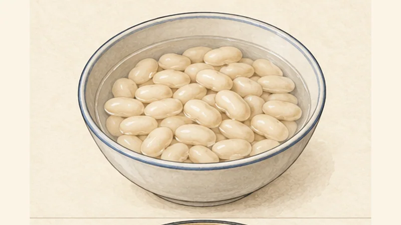 Fasolada, step 1: Soak the beans.